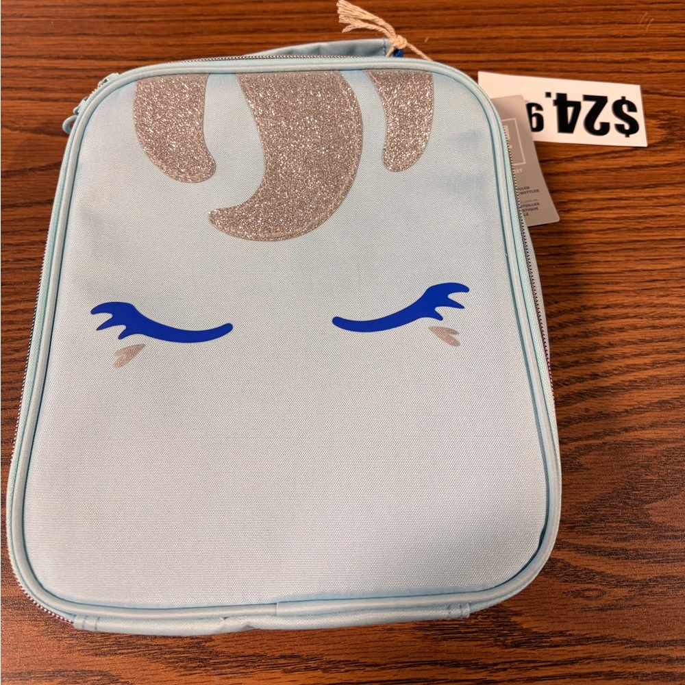 🌙 B148 Blue Unicorn Kids Lunch Bag
